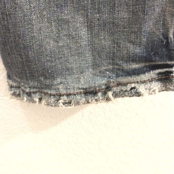 VNTG Marlow Original Blue Jeans Sz 26 3 Embellished Fancy Distress Straight Leg - Picture 10 of 16